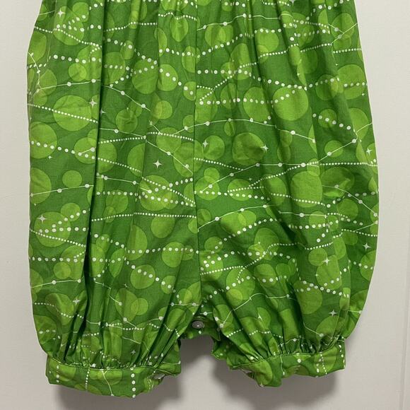 Baby Girls Red Bow Green Bubble Short Romper Size 6M - Picture 3 of 9